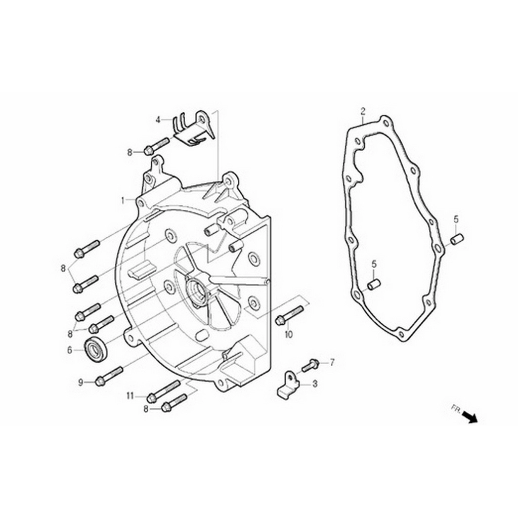 DAELIM SQ125 (DL125-S2) MOTOR GOVDE SAG KAPAK #SQ125 E0701